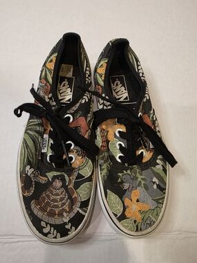 Vans Floral Jungle Book Print Canvas Sneakers - Black/Green/Orange